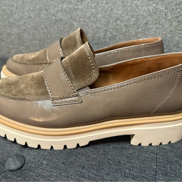 Paul Green Urban Lug Sole Loafer - Fango Earth Combo Taupe Brown Leather - Picture 2 of 9